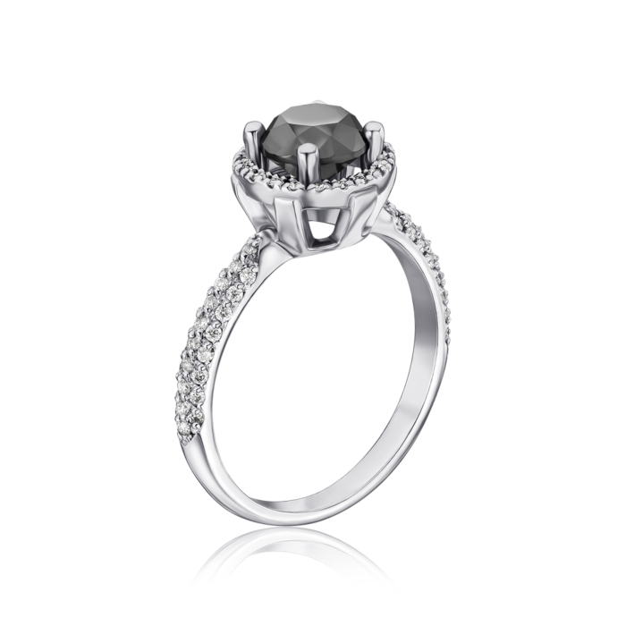 Каблучка з білого золота з діамантами 53219/02/1/11845