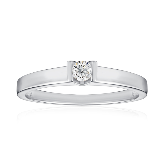 Золотое кольцо с бриллиантом. Артикул 53231/02/1/9024