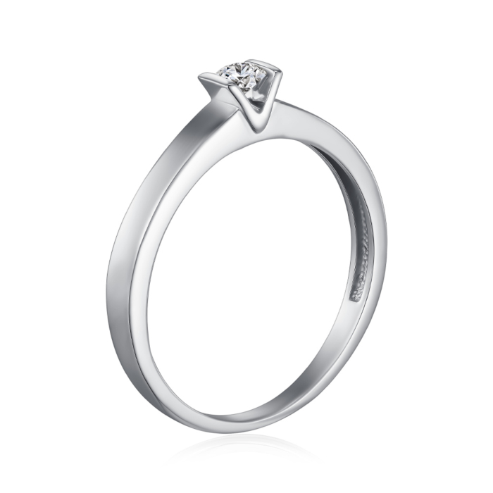 Золотое кольцо с бриллиантом. Артикул 53231/02/1/9024