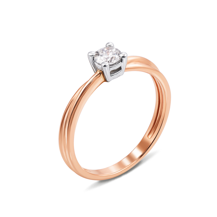 Золота каблучка з діамантом. Артикул 53239/4