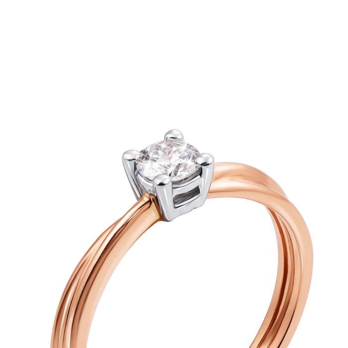 Золота каблучка з діамантом. Артикул 53239/4