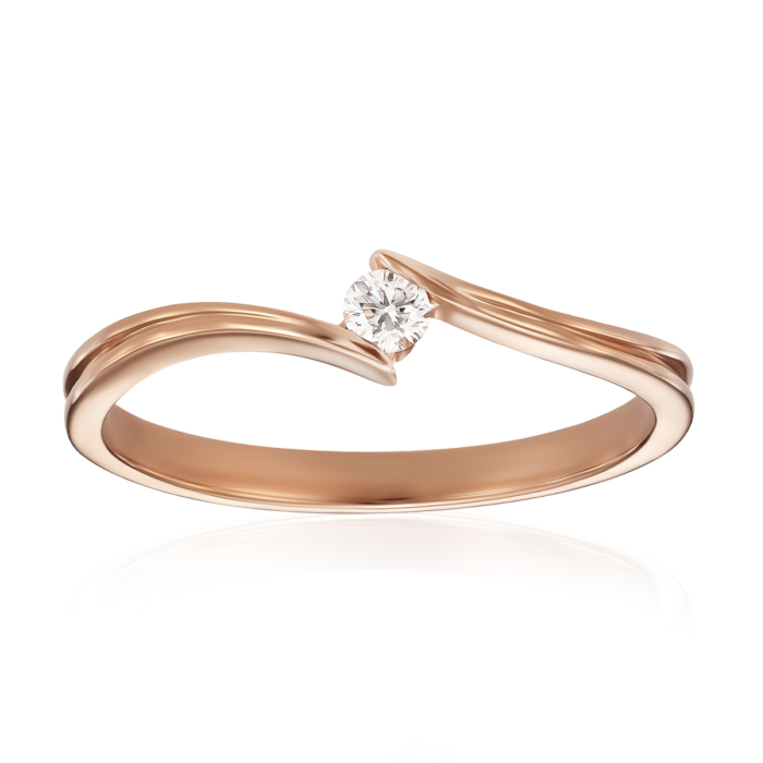Золотое кольцо с бриллиантом. Артикул 53252/01/0/8602