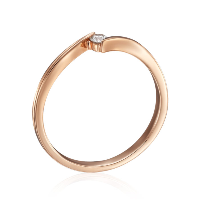 Золотое кольцо с бриллиантом. Артикул 53252/01/0/8602