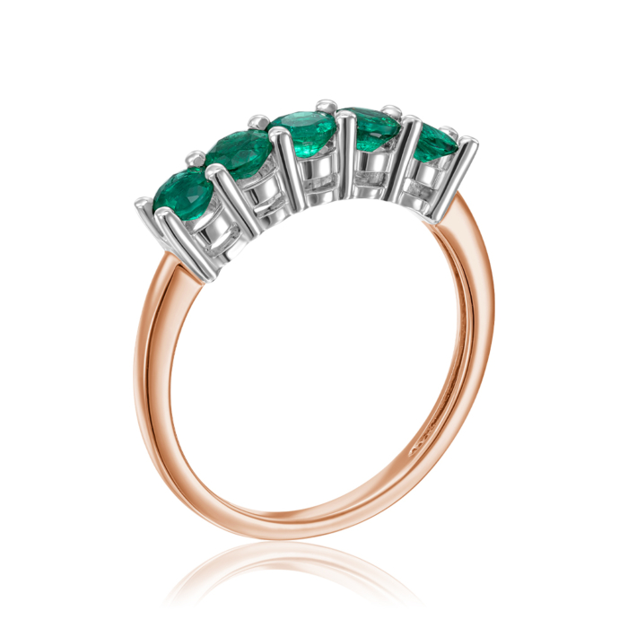 Золота каблучка зі смарагдами. Артикул 53306/01/1/8012 (53306/см)