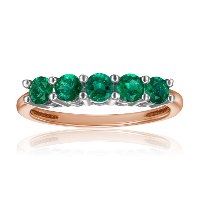 Золота каблучка зі смарагдами. Артикул 53306/01/1/8012 (53306/см)