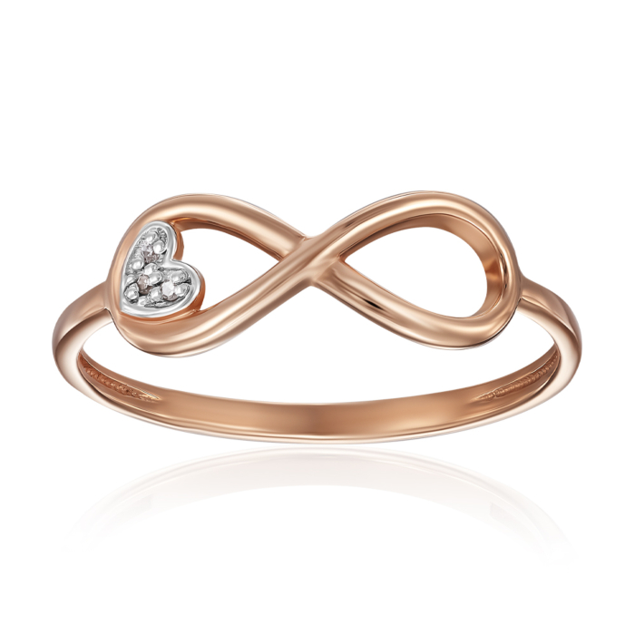 Золотое кольцо «Бесконечность» с бриллиантами. Артикул 53313/01/1/8007