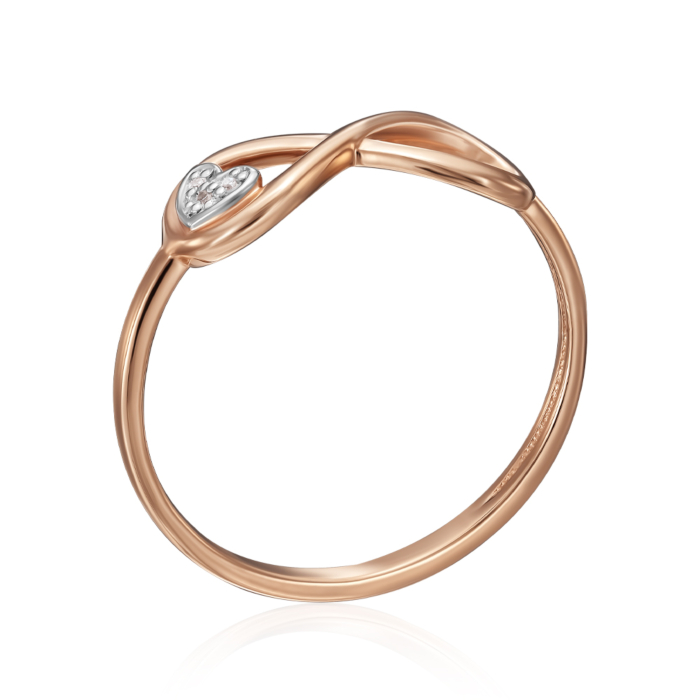 Золотое кольцо «Бесконечность» с бриллиантами. Артикул 53313/01/1/8007