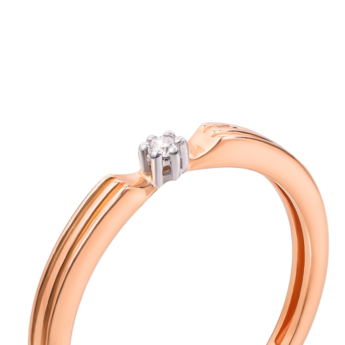 Золота каблучка з діамантом. Артикул 53324/1.75