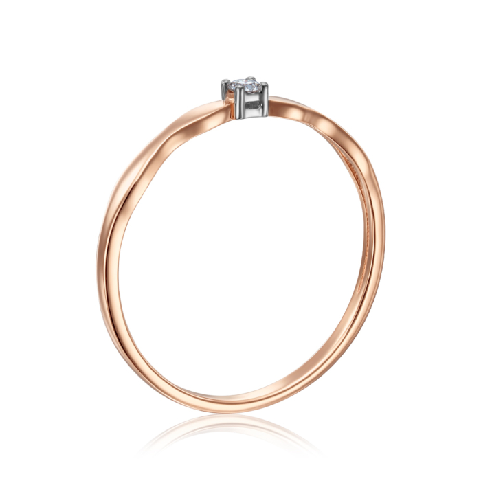 Золота каблучка з діамантом. Артикул 53325/2