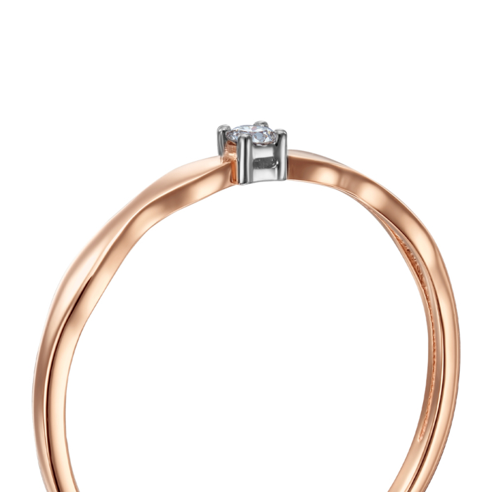 Золотое кольцо с бриллиантом. Артикул 53325/2