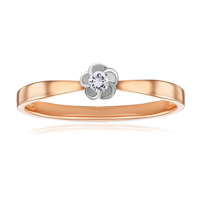 Золотое кольцо с бриллиантом. Артикул 53330/14/1/8002