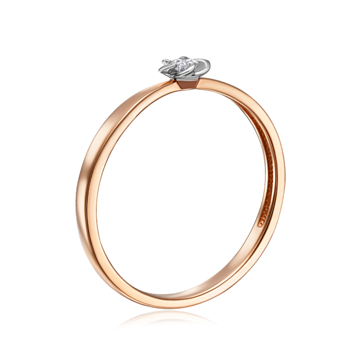 Золотое кольцо с бриллиантом. Артикул 53330/14/1/8002