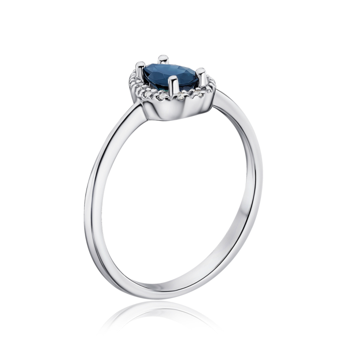 Золотое кольцо с сапфиром и бриллиантами 53334/02/1/10671