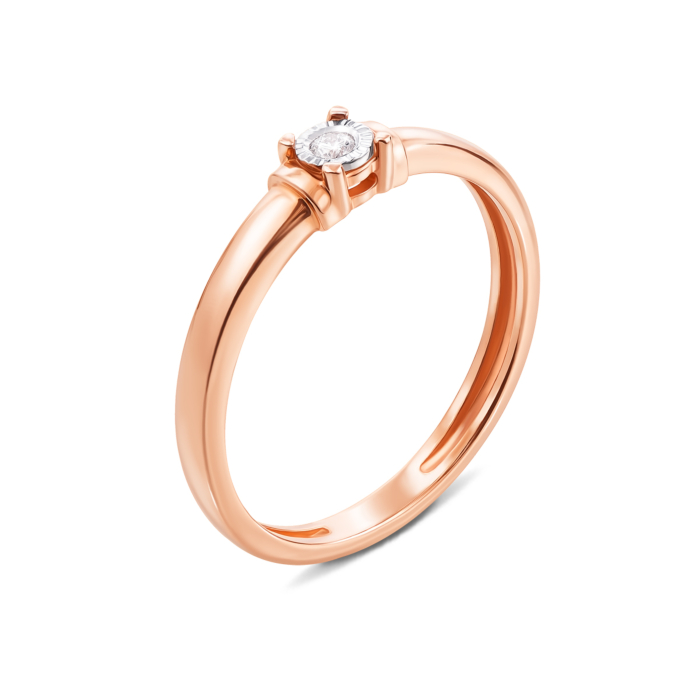 Золотое кольцо с бриллиантом. Артикул 53355/1.75