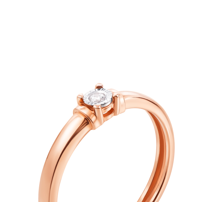 Золотое кольцо с бриллиантом. Артикул 53355/1.75