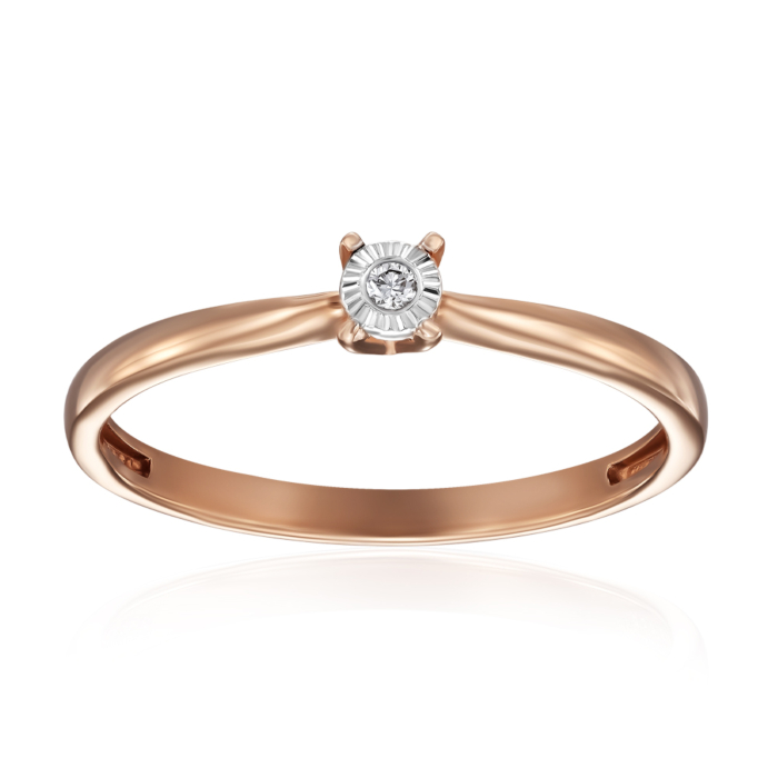 Золотое кольцо с бриллиантом. Артикул 53365/14/3/8566