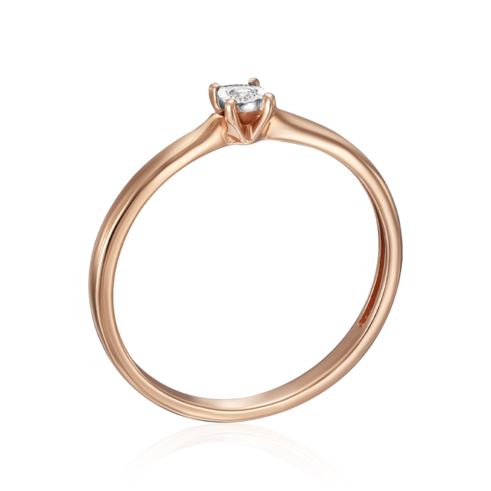 Золотое кольцо с бриллиантом. Артикул 53365/14/3/8566