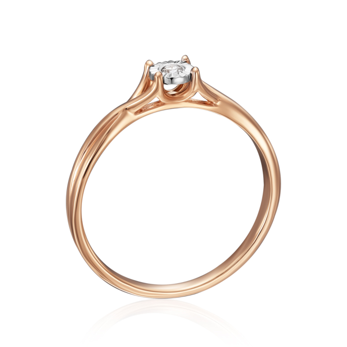 Золотое кольцо с бриллиантом. Артикул 53372/14/3/8581