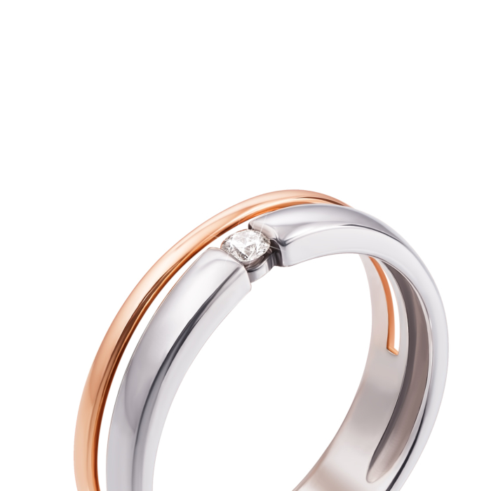 Золотое кольцо с бриллиантом. Артикул 53377/2