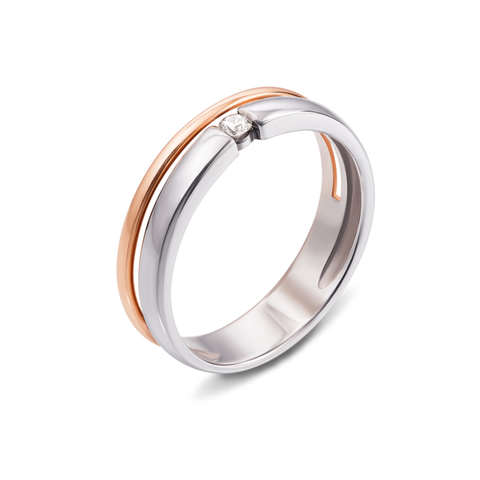 Золотое кольцо с бриллиантом. Артикул 53377/2