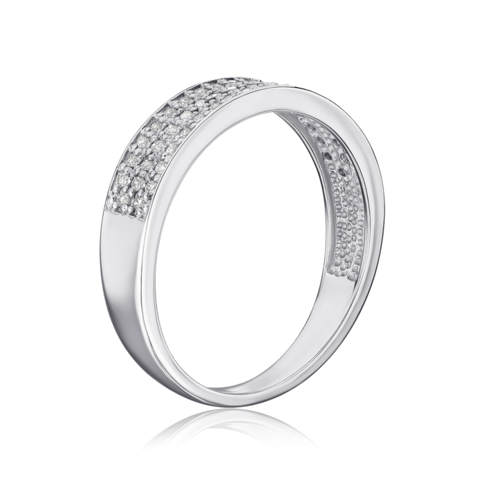 Каблучка з білого золота з діамантами 53384/02/1/9023
