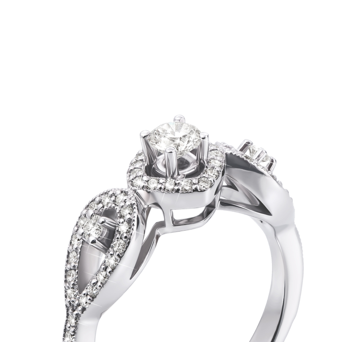 Золота каблучка з діамантами. Артикул 53395/02/1/8066