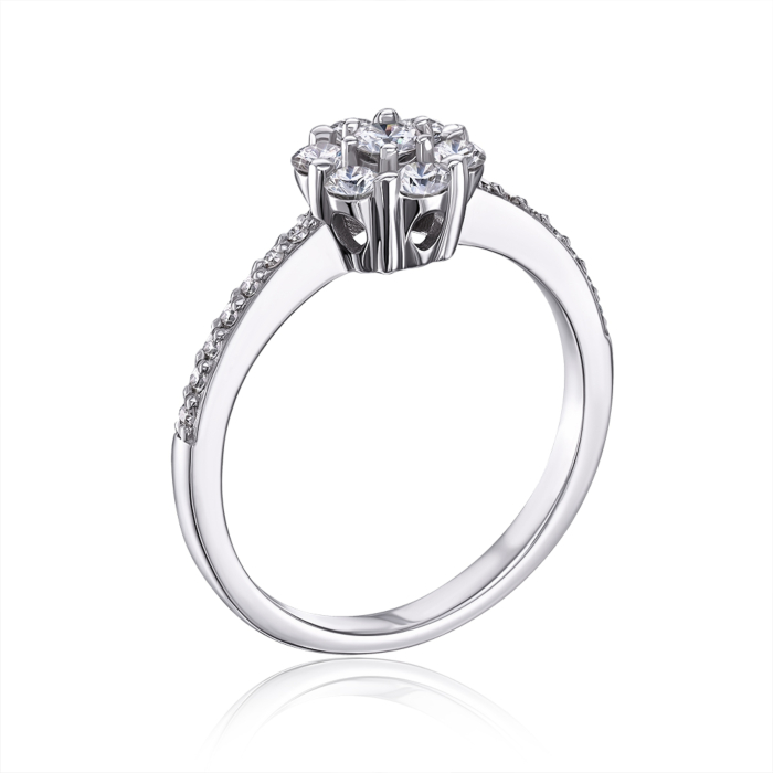 Золота каблучка з діамантами і фіанітами. Артикул 53428/02/1/9521