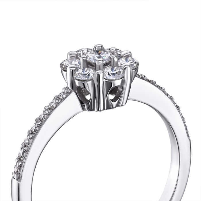 Золота каблучка з діамантами і фіанітами. Артикул 53428/02/1/9521