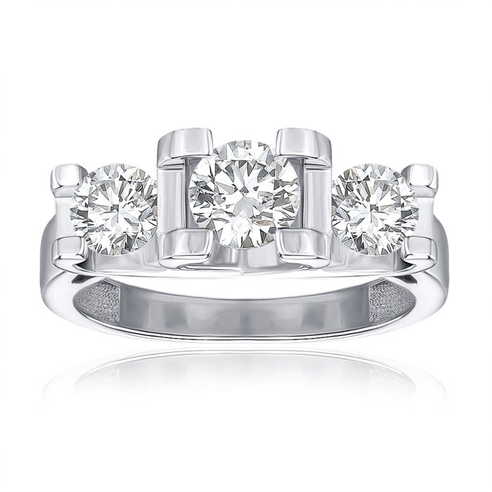 Золотое кольцо с экобриллиантами. Артикул 53471-L/02/1/11910