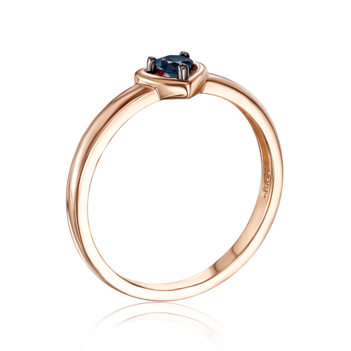 Золота каблучка «Серце» з сапфіром. Артикул 53483/01/1/8053