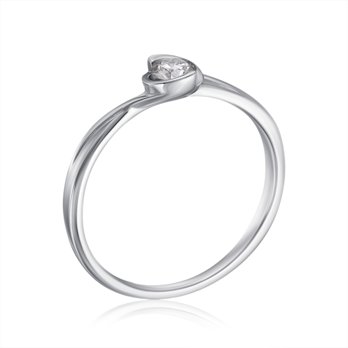 Золотое кольцо с бриллиантом. Артикул 53497/02/1/9218