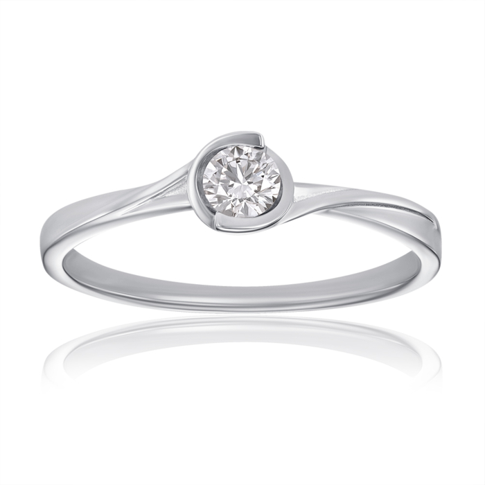 Золотое кольцо с бриллиантом. Артикул 53497/02/1/9218