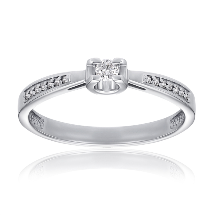 Золотое кольцо с бриллиантами. Артикул 53509/02/1/8348