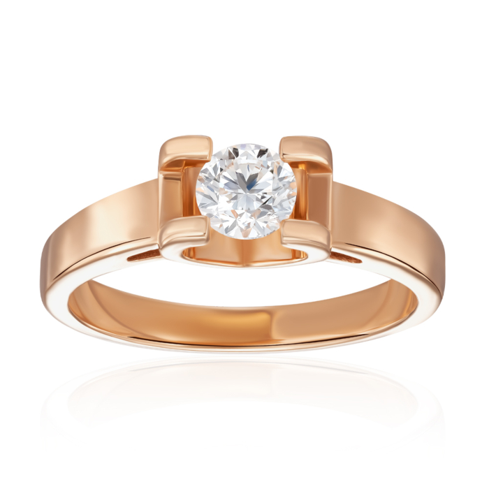 Золотое кольцо с бриллиантом. Артикул 53516/01/0/8310