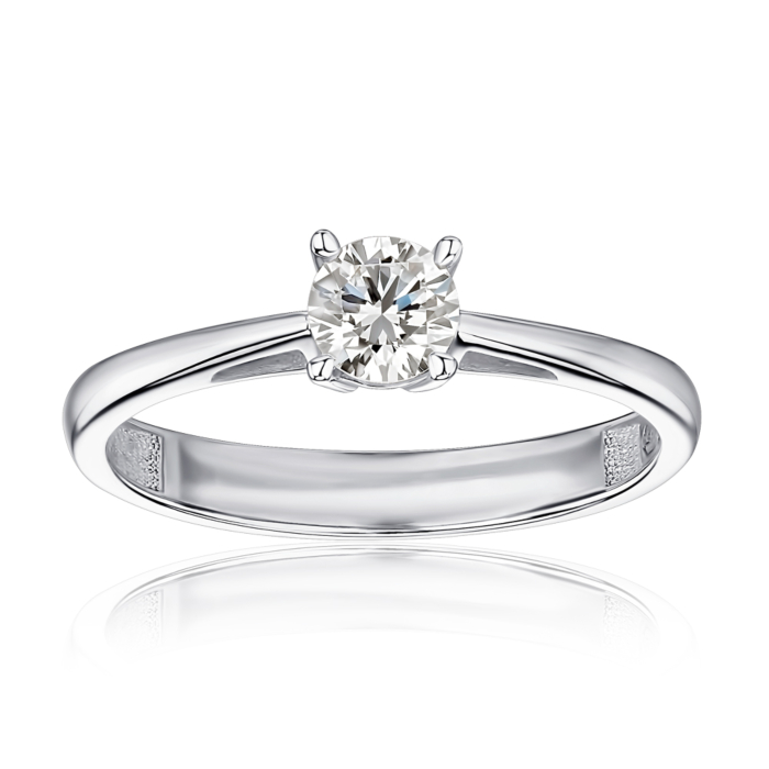 Золотое кольцо с экобриллиантом. Артикул 53518-L/02/1/11899