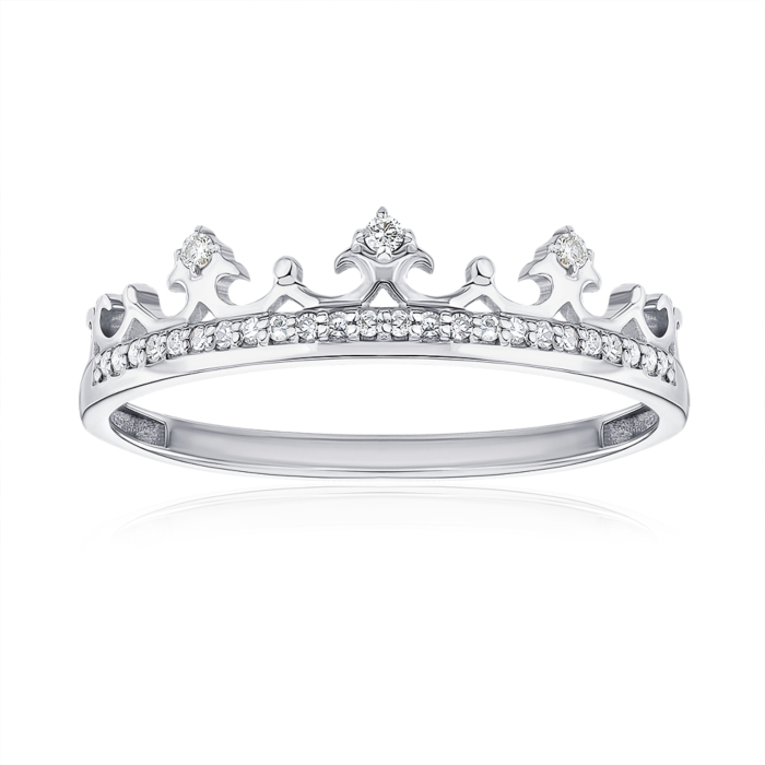 Золота каблучка Корона з діамантами 53556/02/1/9817