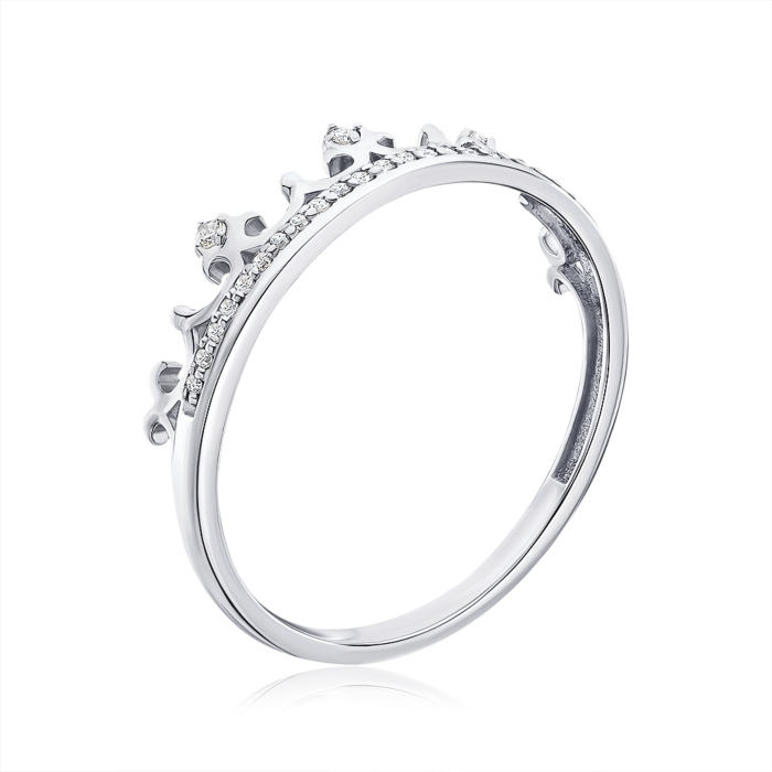 Золота каблучка Корона з діамантами 53556/02/1/9817