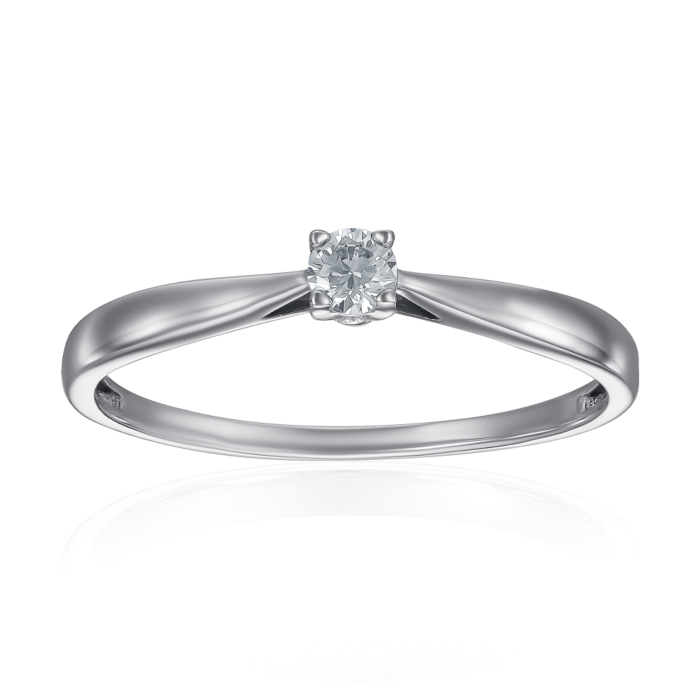 Золотое кольцо с бриллиантом. Артикул 53560/02/1/9024