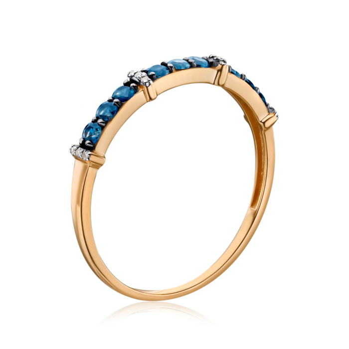 Золота каблучка з сапфірами та діамантами 53585/01/1/10380