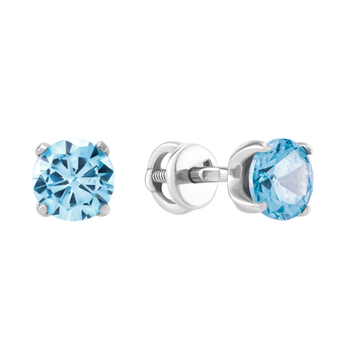 Серебряные пусеты с фианитами. Артикул UG5535 г