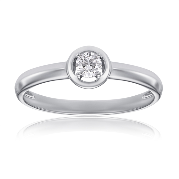 Золотое кольцо с бриллиантом. Артикул 53637/02/1/9218