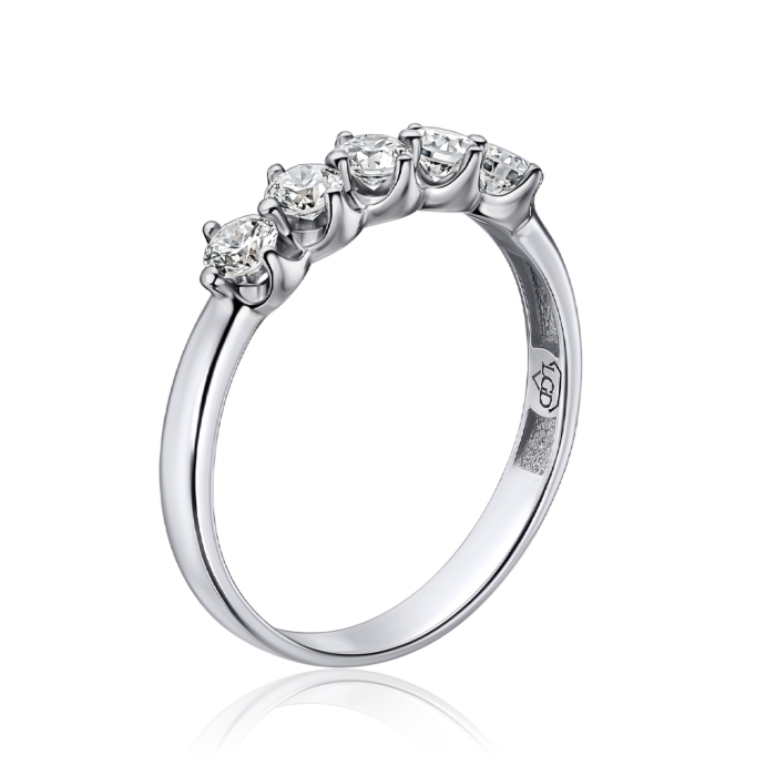 Каблучка в білому золоті з екодіамантами 53644-L/02/1/11901