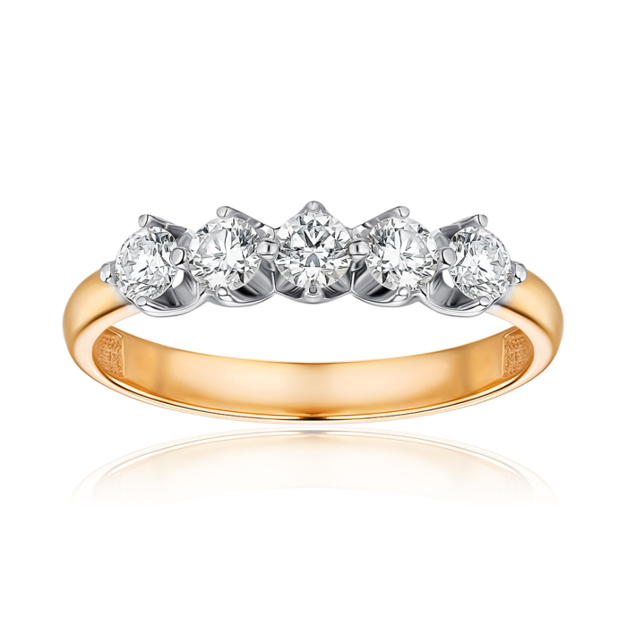 Золота каблучка з екодіамантами. Артикул 53644-L/14/1/11901
