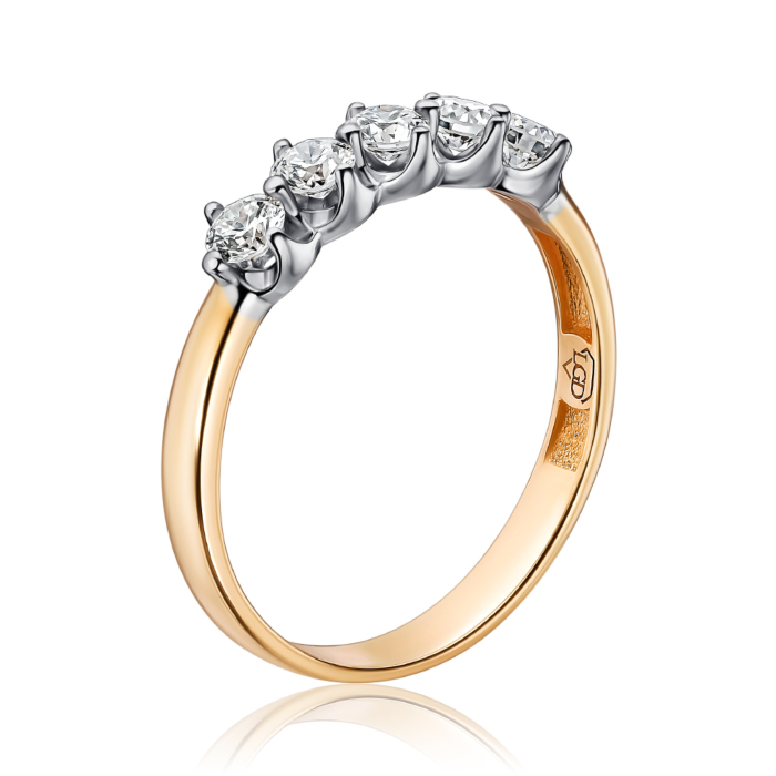 Золота каблучка з екодіамантами. Артикул 53644-L/14/1/11901