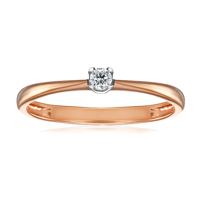 Золота каблучка з діамантом. Артикул 53646/14/1/8563