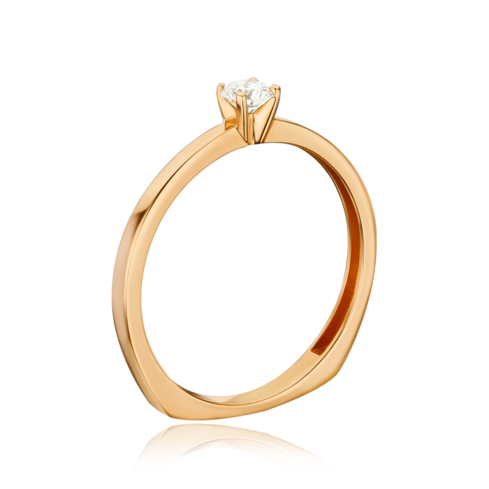 Золота каблучка з діамантом 53663/01/0/8014
