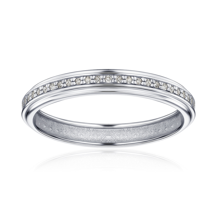 Каблучка з білого золота з діамантами 53668/02/1/8007