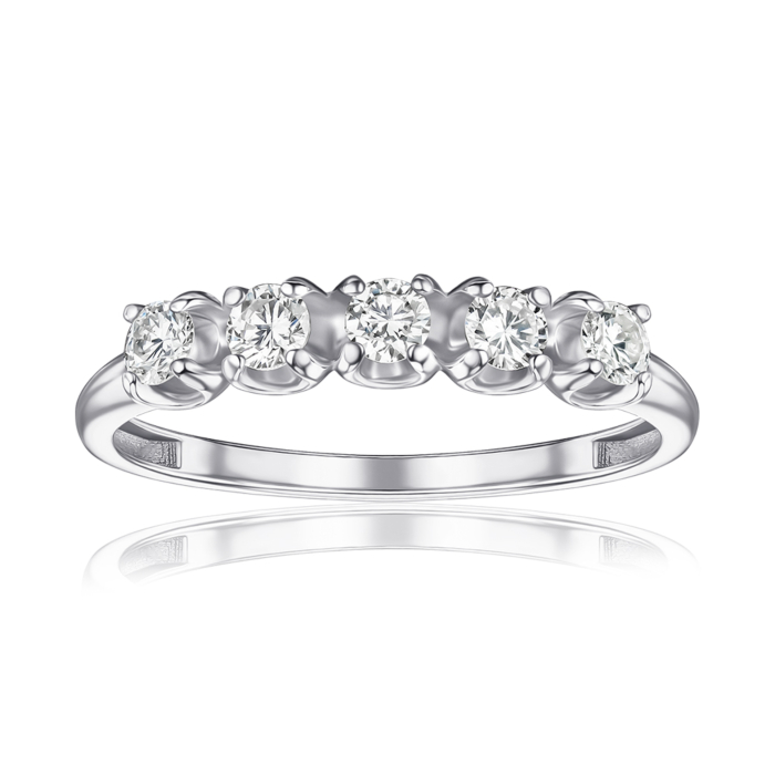 Каблучка з білого золота з діамантами 53672/02/1/11877