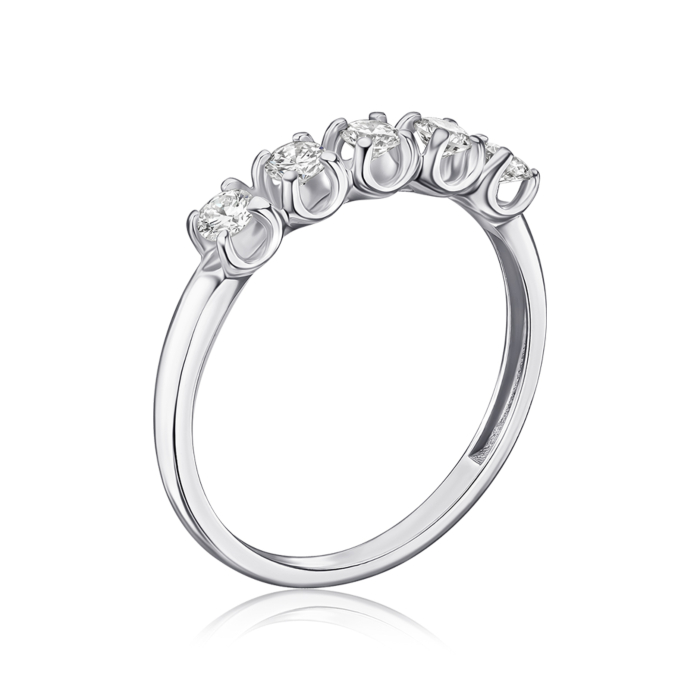 Каблучка з білого золота з діамантами 53672/02/1/11877