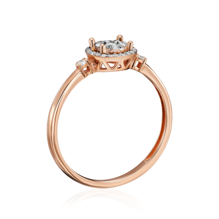 Золота каблучка з діамантами. Артикул 53683/14/1/11322